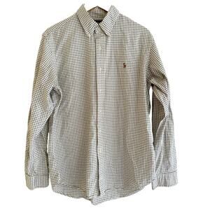 Polo Ralph‎ Lauren Men’s Large Custom Fit Button Down Shirt Blue Yellow Check